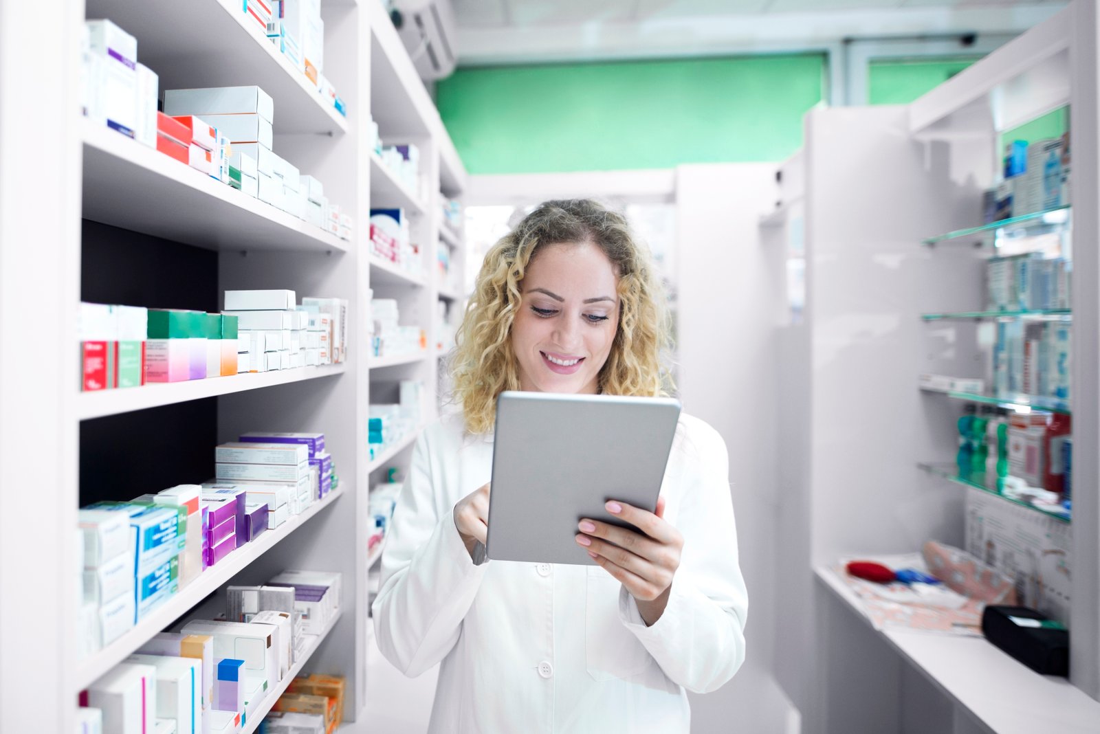Pharmacist preparing a medicine order